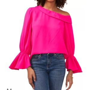 NWT Vince Camuto Asymmetric Flare Sleeve Top
